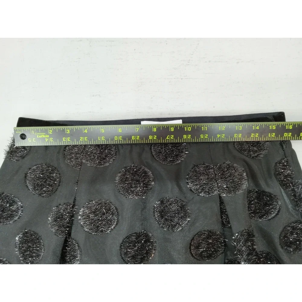 RSVP by Talbots Metallic Tinsel Polka Dot Skirt Women's 12P Black Whimsigoth NWT